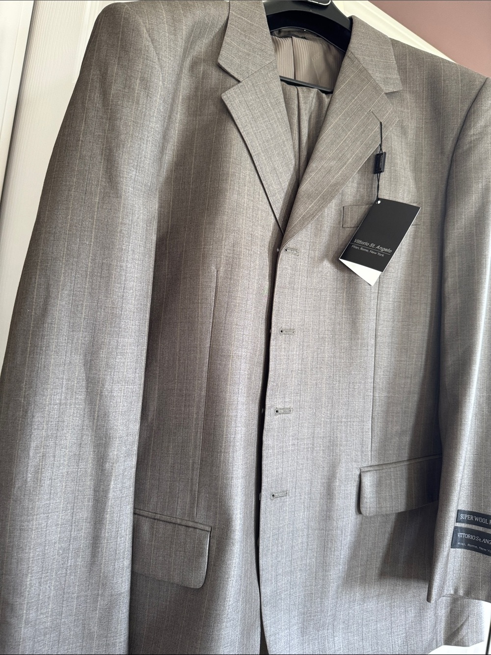 Men's Gray Classic Pinstripe Suit